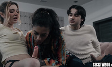Biology tutor Ravyn Alexa seduced by teen couple Demi Hawks and Elias Cash