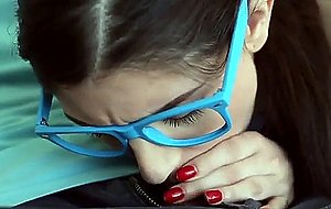 Shy teen miranda miller took his cock out of his pants and started sucking