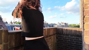 Young Wife Cheating on balcony