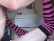 crossdressing femboy sissy fucked till cumming and filled up