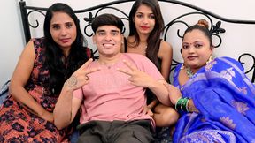 Desi Girlfriend Call His Boyfriend to Enjoy Sex with Her Friends Full Hardcore One Men Fucking Three Women Foursome Video