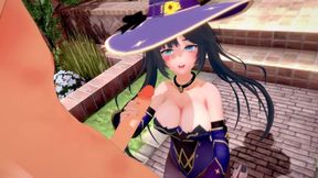 3D Hentai: MONA IS PLAYED WITH TITS (Genshin Impact)