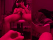 Gay asian gamerboy cums load on mirror red room