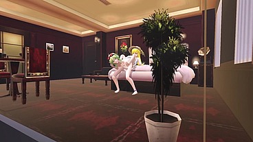 Shinobu fucks Gumi with a very long pink toy