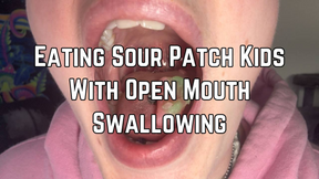 Open Mouth Eating Sour Patch Candy