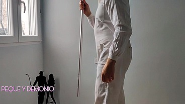 I give the painter a blowjob while my husband is out of the house. He's a cuckold.