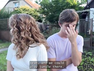 HUNT4K. Una Fairy is fucking and showing her pussy in front of her Boyfriend