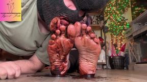 Size 16 Feet Chocolate Syrup Worship - Lick Them Clean Footboy