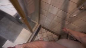 French MILF Stepmom and Teen Stepson Shower Anal Blowjob