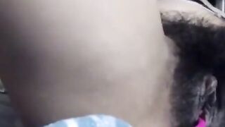 Hairy Puffy Lips - Hottie Masturabtes With Vibrator And Dildo