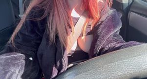 Sexy Car Ride with Italian Big Tits MILF Artemisia Love Flashing Her Big Juicy Boobs in the Sun While Driving