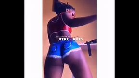 One of my models shaking that ebony ass.