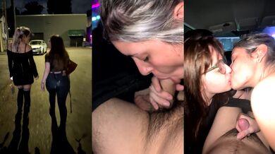 Two TikTok Party Teens Double Blow Choke My Cock After Rave