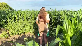 Hard roughly fucked a hot cute multiorgasmic babe in public on a corn field