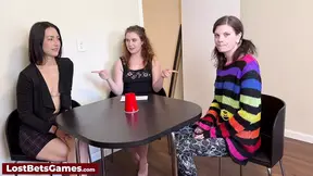Three sexy girls eat pussy and join in on a car sex toy threesome