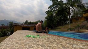 seducing my friend in the pool