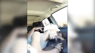 Black Crossdresser Gives Passionate Car Blowjob