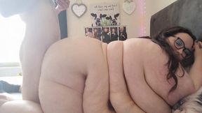 SSBBW BBW FUCKED DOGGY STYLE ON BED AND CLOSE UP POV OF DICK AND ASS