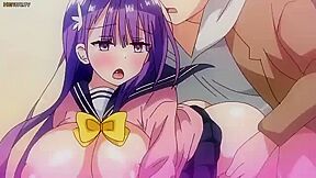 She has creampie sex in her swimsuit and then in her uniform in the entranceway.