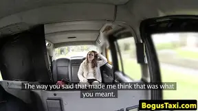 Hairy taxi customer gets cum in her muff pov