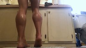 Barefoot Oil Muscle Worship Bathroom