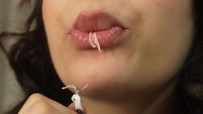 Giantess Stepsister Bubble Gum Trap Tiny Man Caught in Sticky Bubble