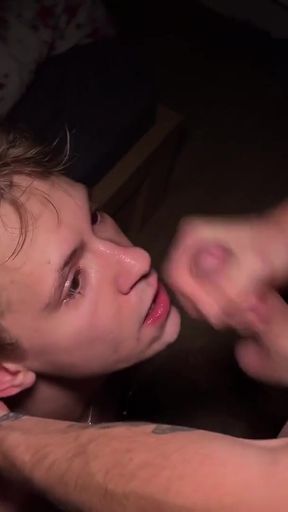 Thrilling moment from "Gangbang - tattoo faggot gets fucked hard by his buddies and cums on his face"