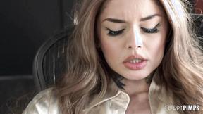 ”Tatted Babe Vanessa Vega Masturbates At Work & Fucks The Mail Boy”