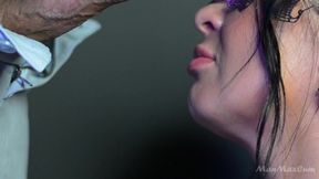 Thick Cock Down Her Throat - Huge Cumshot All Over Her Face &amp; Tits