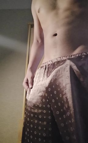 sexy satin pyjama tease