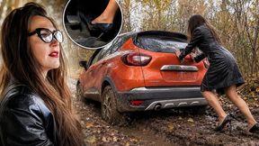 IRINA WAS STUCK IN THE FOREST IN THE MUD ON THE WAY TO WORK version 1 cam full video 24 min 1080