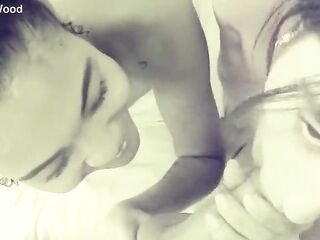 Latin chick Booties Sharing Large Weenie - Tru Kait & Michelle Anderson