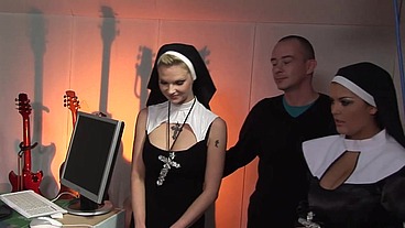 Sexy Nuns Jasmine Black And Tarra White Pussies Fucked