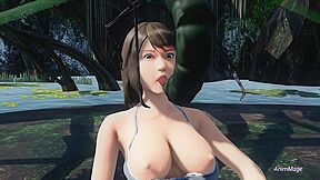 A Giant Dragonfly Fucks A Young Beauty In A Swamp