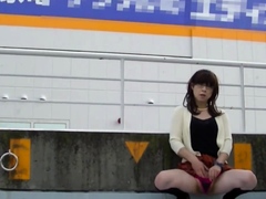 Japanese Crossdresser Outdoor Flashing.