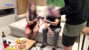 chamei meu namoradinho para tomar vinho em casa