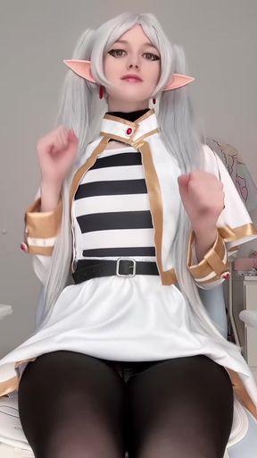 Goth teen cosplay bunny in a sexy tiktok video