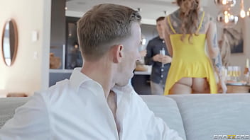 Tattooed Latina sucks and squirts on Brazzers