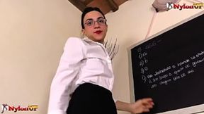 Professor in nylons strapon JOI fantasy