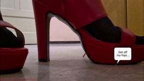 Shrunken and exposed Lady Seraphina's high heels