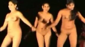 Some Indian strippers dance and expose tits and butts in the club