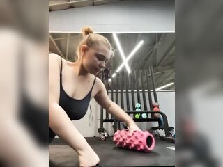 Risky Banging with large sex tool in the changing room