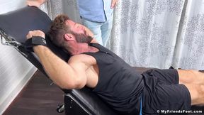 Hairy hunk Daniel S discovers tickles on his size 11 feet