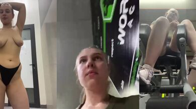 18-year-old latina wrecks gym walls deepthroating her huge natural tits