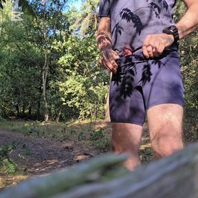 Outdoor pissing and getting boner