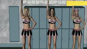 Lesbian cheerleaders have fun in locker room