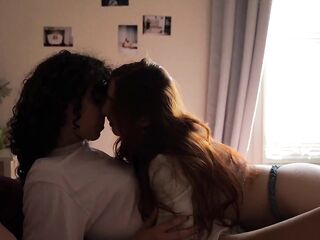 Lesbo Pegging a Sunday Morning in Couch