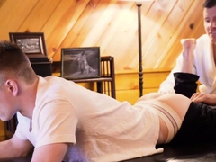 Handsome dude licks and barebacks the ass of his gay stepson