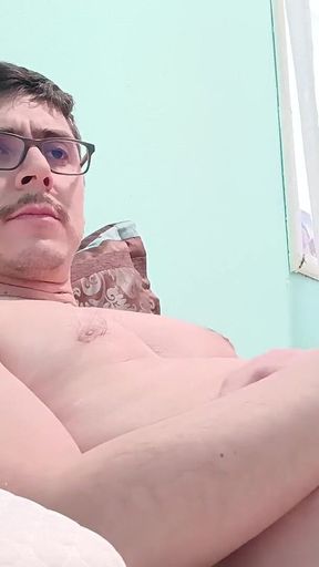Handsome Nerd Jerks off and Cums Thic Milk