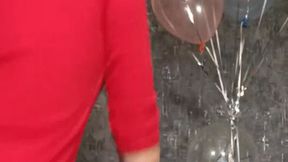 looner mastrubate with dildo and poping hellium balloons